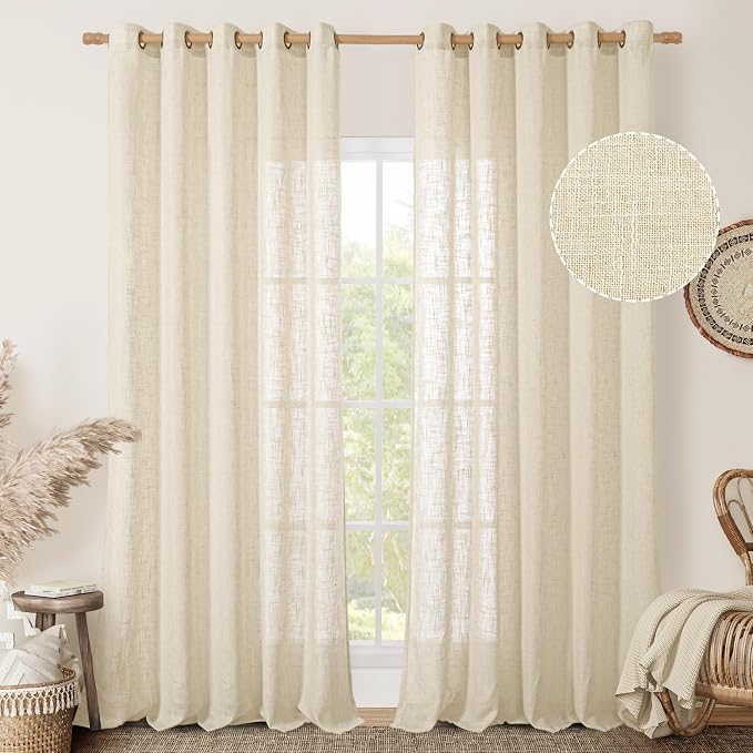 LAMIT Linen Curtains 84 Inches Long by LAMIT