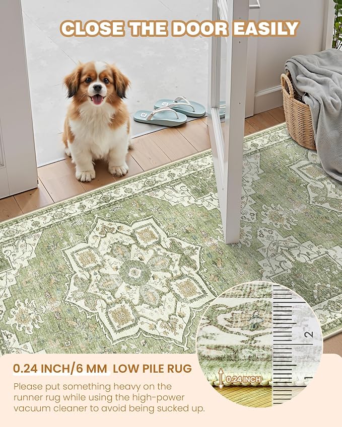 Kitchen Runner Rug Non Slip Washable 2.5x8, Soft Low Pile Entryway Rug Runners - Image 6