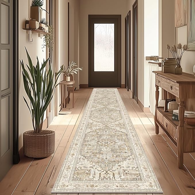 Yamaziot Washable Runner Rug, 2x12 Non-Slip Boho Vintage Hallway Rug Runner - Image 5