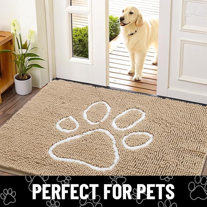 Smiry Dog Door Mat for Muddy Paws, Absorbent Dirt Trapper Non Slip Quick Dry - Image 7