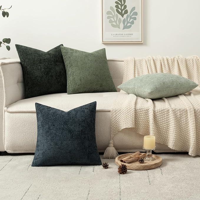 MIULEE Pack of 4 Couch Throw Pillow Covers 20x20 Inch Neutral Green Soft - Image 5