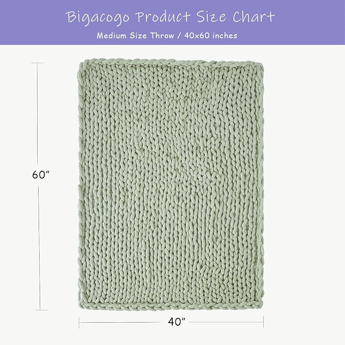 Bigacogo Chunky Knit Throw Blanket - Image 2