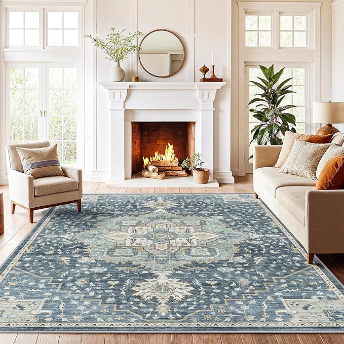 AMADA HOMEFURNISHING 5x7 Area Rugs, Washable Living Room Rug Low-Profile by AMADAHOMEFURNISHING