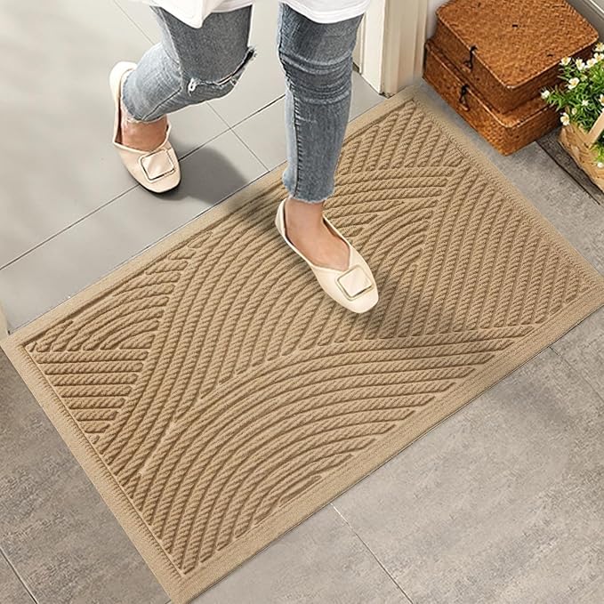 HIYARD Sturdy Front Door Mat, Absorbent Muddy Dirt Resist Welcome Door Mats by HIYARD