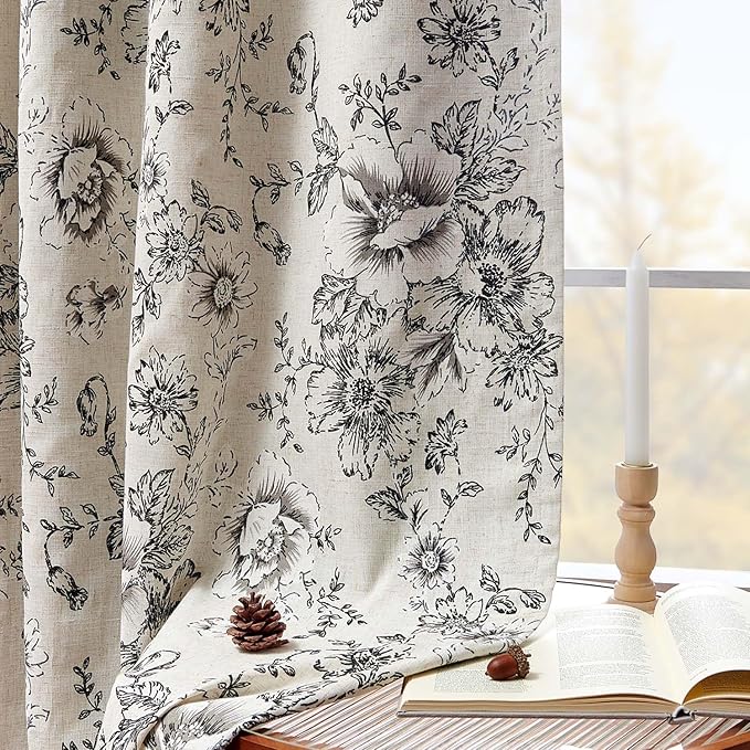 jinchan Blackout Floral Curtains - Image 3