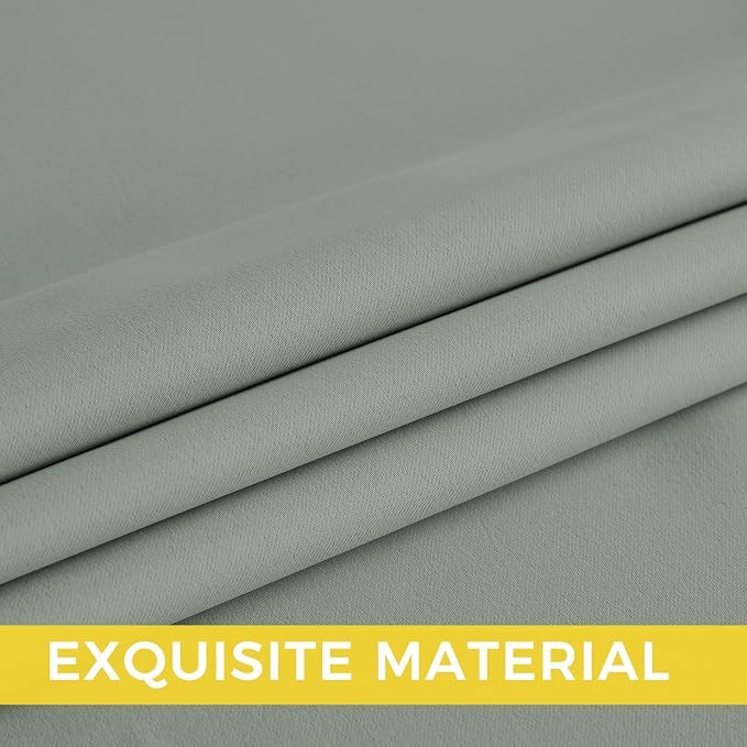 NICETOWN Blackout Curtains Grommet 2 Panels 72 Inches Long, Sage Green - Image 5
