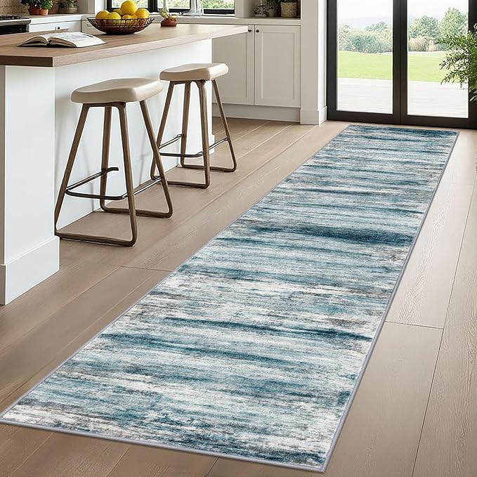 KOZYFLY Modern Abstract Hallway Runner Rug, 2.6x10 Washable Rug Runner Non-Slip - Image 7