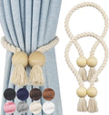 2 Pack Magnetic Curtain Tiebacks Cotton Hand Woven Tie Back Decorative Rope by CurtianTiebacks