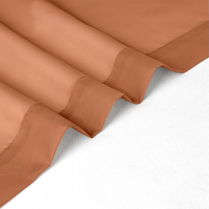 Chyhomenyc Orange Sheer Curtains 63 Inch Length 2 Panels, Light Filtering Airy - Image 9