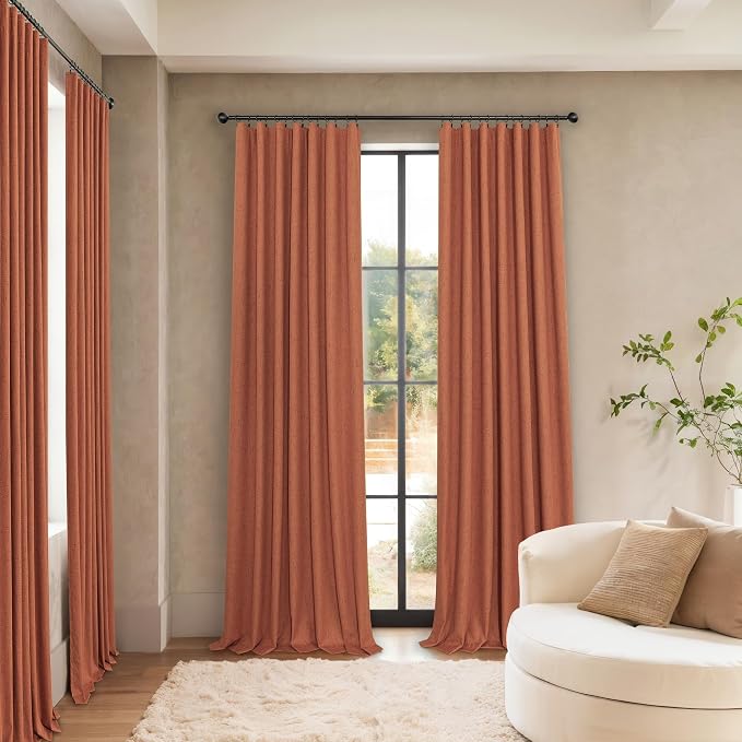 Terracotta Blackout Curtains 84 Inch Length 2 Panel Set - Image 2