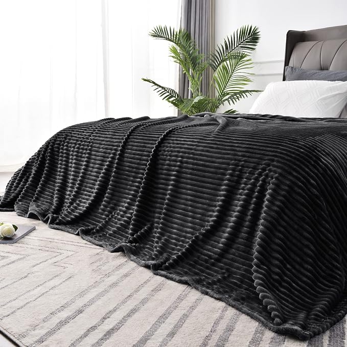 BEDELITE Fleece Throw Blanket for Couch – 3D Ribbed Jacquard Soft and Warm by BEDELITE