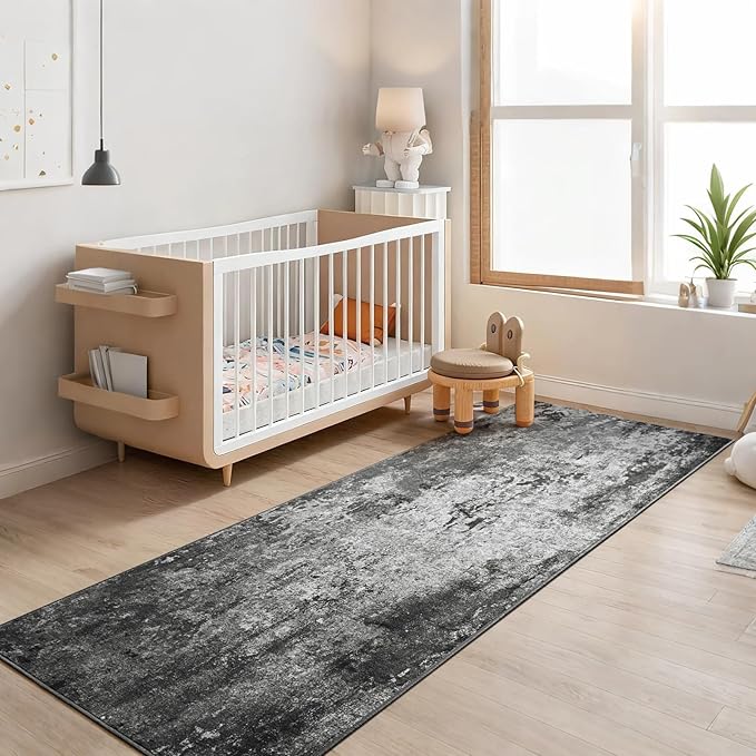 2x6 Black Rug Runners for Hallways Kitchen Runner Rug Non Slip Washable Black - Image 4
