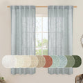 LAMIT Linen Curtains 60 Inch Length 2 Panels, Light Filtering Panels Back Tab by LAMIT