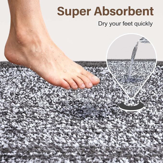 70x24 Long Bathroom Rugs Washable Non Slip, Soft Absorbent Quick Dry Mats - Image 7