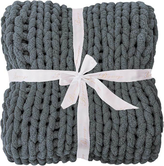 Bigacogo Chunky Knit Throw Blanket - Image 7