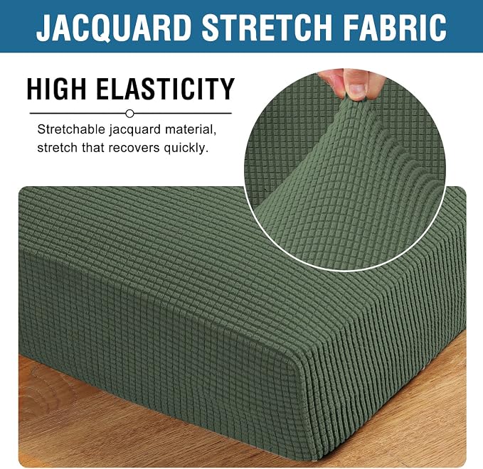 H.VERSAILTEX High Stretch Couch Cushion Covers, Chair Sofa Seat Slipcovers - Image 4