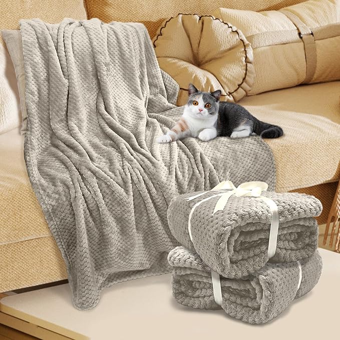 4 Pack Fleece Throw Blankets 50x60 Inches - Image 8