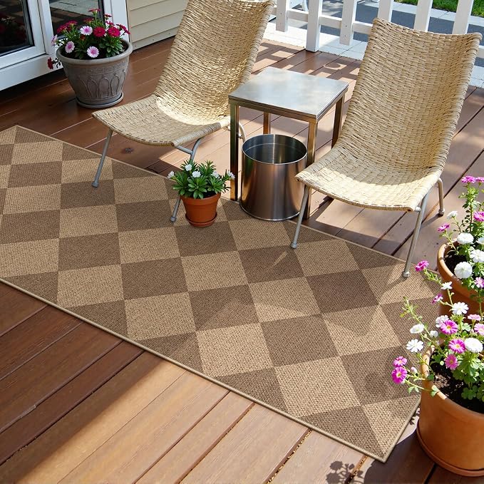 Lahome Colette Checkered Easy Jute Runner Rug, 2x6 Kitchen Mats - Image 6