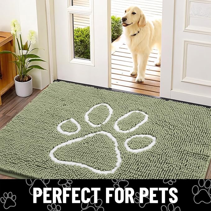 Smiry Dog Door Mat for Muddy Paws, Absorbent Dirt Trapper Non Slip Quick Dry - Image 7