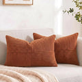 Fancy Homi 2 Packs Rust Lumbar Decorative Throw Pillow Covers 14x24 Inch by Fancy+Homi