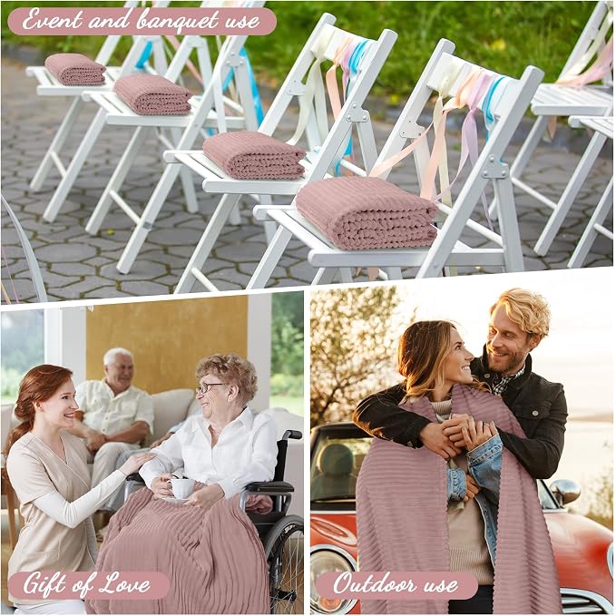 Buryeah 12 Pcs Flannel Throw Blanket Bulk 50 x 60 in Sleepover Blanket Outdoor - Image 4