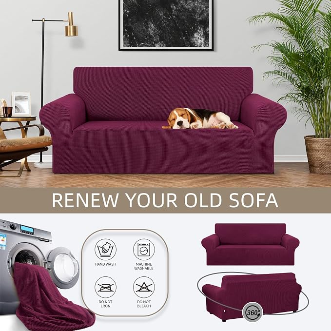 KEKUOU Stretch Loveseat Sofa Cover Slipcover, Couch Covers - Image 3