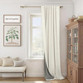 Cream Linen Blackout Curtains 60 Inches Wide by Pitalk