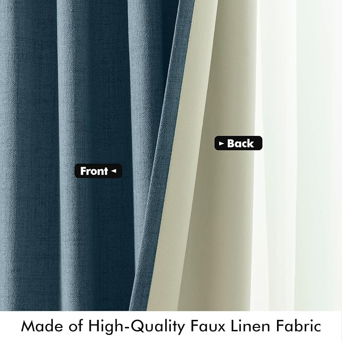 MIULEE 100% Blackout Linen Curtains - Image 6