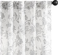 jinchan Linen Floral Curtains for Living Room, 96 Inch Length Curtains by JINCHAN