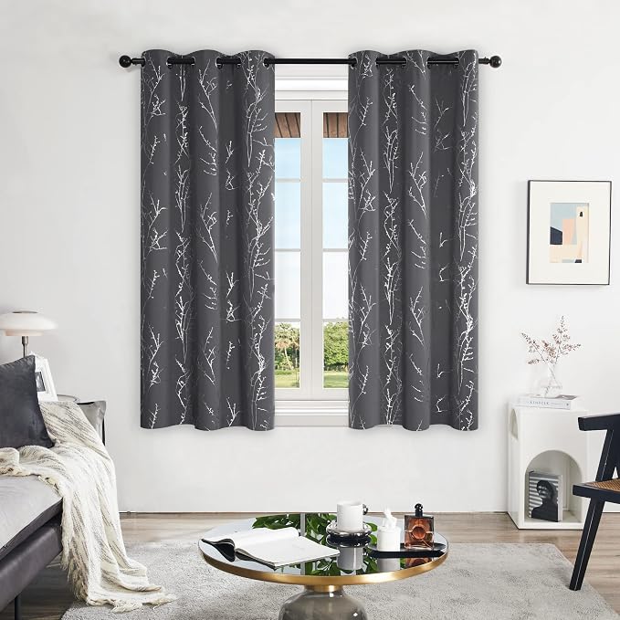 Deconovo Blackout Curtains Grey, Thermal Insulated Soundproof Drapes, 42 x 54 - Image 2