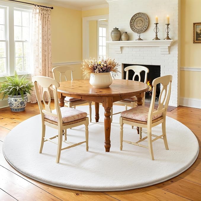 Amearea White Round Area Rugs 5ft Washable Circle Rugs - Image 9