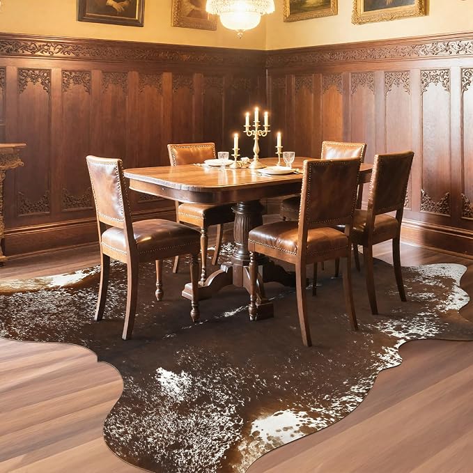 AROGAN Western Decor Faux Fur Cowhide Rug, 6.2x7 Feet Premium Animal Skin Cow - Image 3