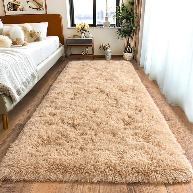 Pionblank Fluffy Runner Rugs for Bedroom 2x6, Modern Shaggy Area Rug for by PIONBLANK