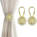 Magnetic Tiebacks for Curtains, 2 Pack Sparkling Crystal Flower Curtain by FOZUBOYO