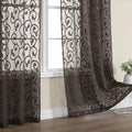 OWENIE Furman Chocolate Sheer Curtains 96 inches Long by OWENIE