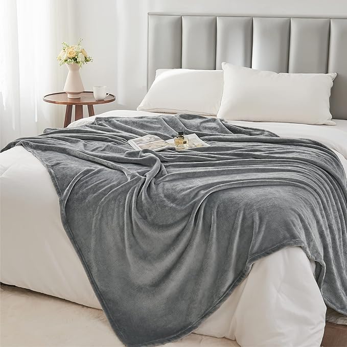 BEDELITE Fleece Blanket Grey Throw Blanket - Image 6
