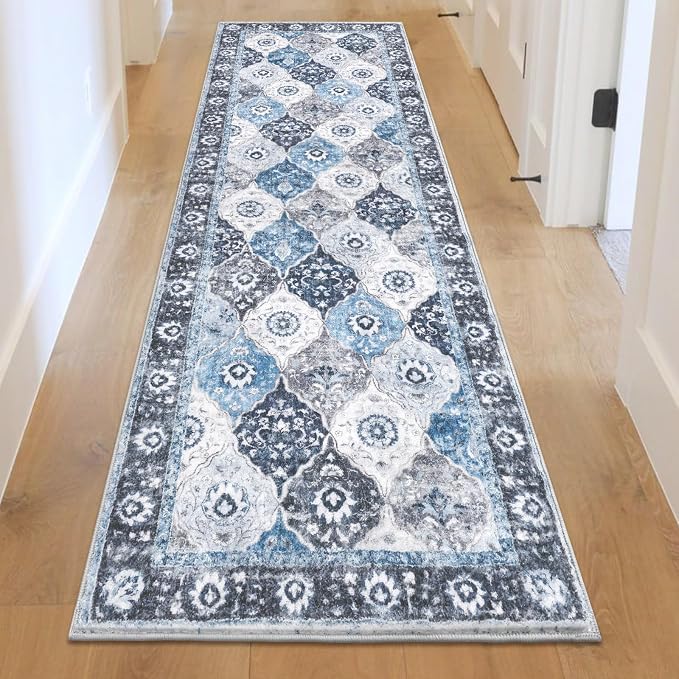 HEBE Hallway Runner Rug 2'x6' Washable Vintage Distressed Area Rugs Non Slip - Image 8