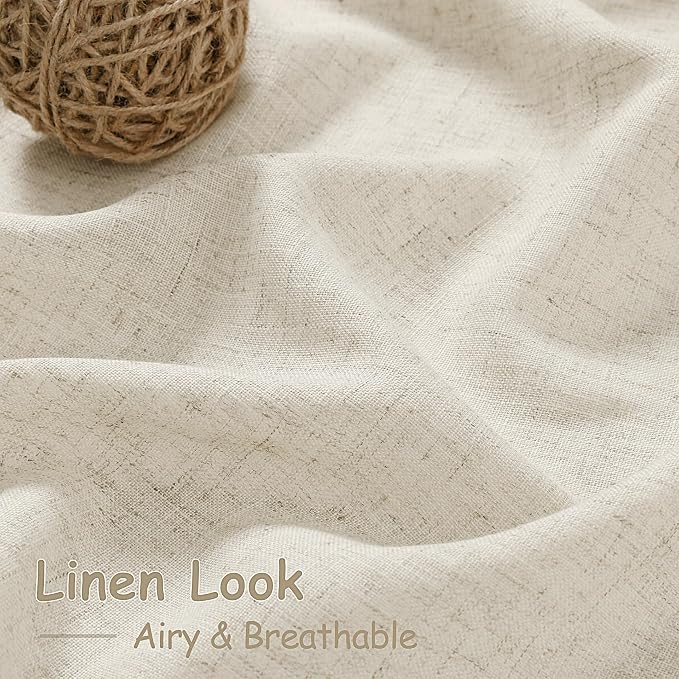 Nanspring Vanilla Linen Curtains 96 Inches Long - Image 4