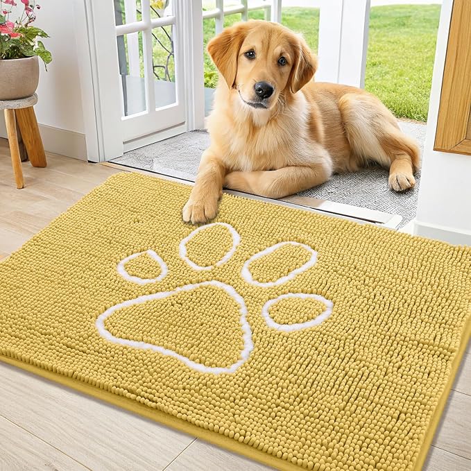 Smiry Dog Door Mat for Muddy Paws, Absorbent Dirt Trapper Non Slip Quick Dry by Smiry