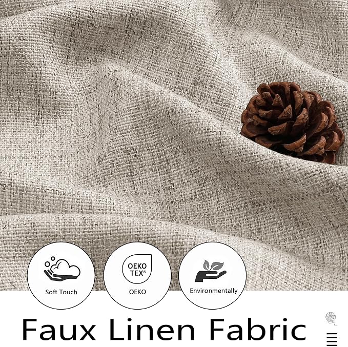Valances for Windows, Light Filtering Faux Linen Textured Small Short Window - Image 3