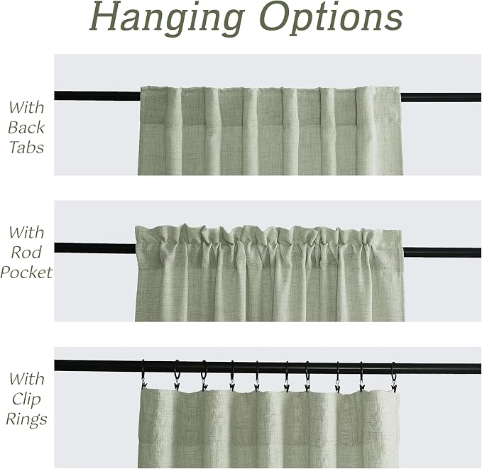 RYB HOME Linen Sheer Curtains and Drapes - Image 3