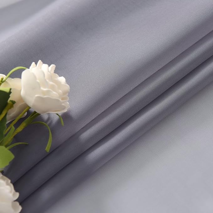 SpaceDresser Basic Rod Pocket Sheer Voile Window Curtain Panels Grey 1 Pair 2 - Image 6