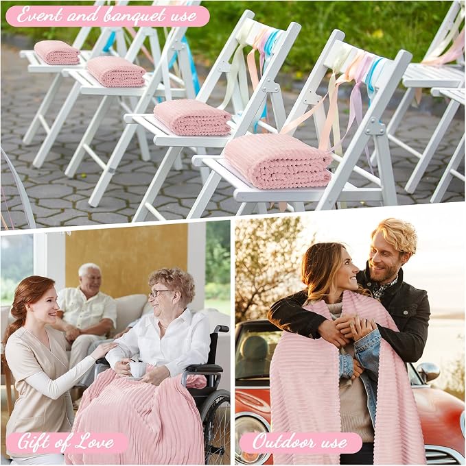 Buryeah 12 Pcs Flannel Throw Blanket Bulk 50 x 60 in Sleepover Blanket Outdoor - Image 4