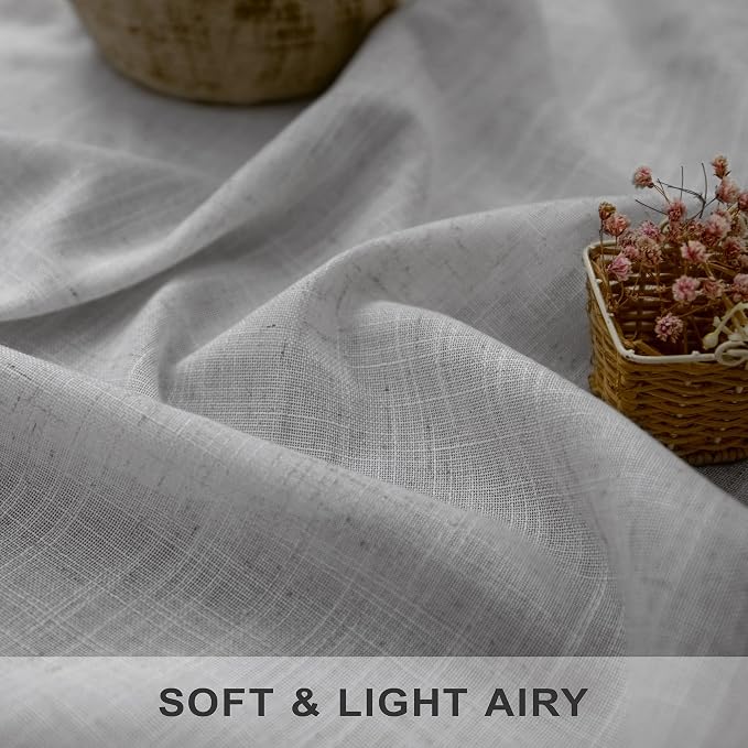 Long Grey Curtains 108 Inches for Living Room Set of 2 Panels Rod Pocket Back - Image 2