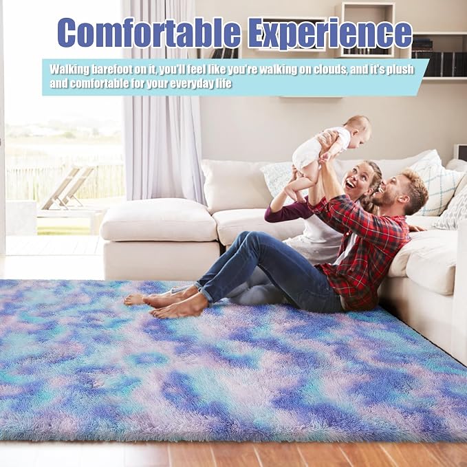 9x12 Fluffy Area Rugs for Living Room, Large Fuzzy Shag Area Rug for Bedroom - Image 2