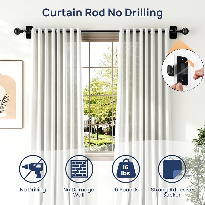 ENJOYBASICS No Drill Curtain Rods - Image 5