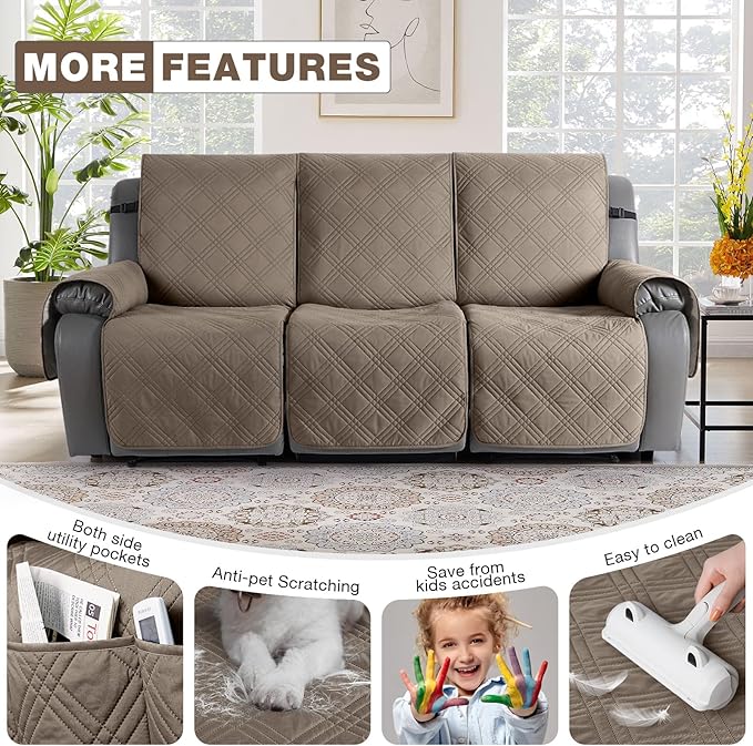 TAOCOCO 100% Waterproof Recliner Sofa Covers, Non Slip Split Couch Covers - Image 6