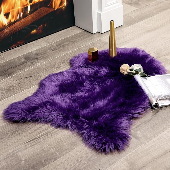 MIULEE Luxury Super Soft Fluffy Area Rug Faux Fur Sheepskin Rug Decorative by MIULEE