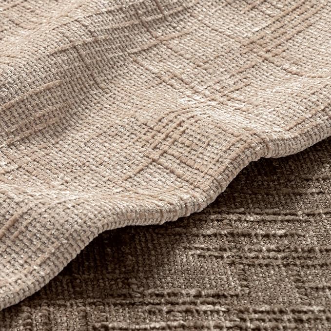 MIULEE Chenille Textured Throw Pillow Covers Oatmeal 20x20 Set of 2 | Slubby - Image 2