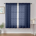Chyhomenyc Navy Blue Sheer Curtains 54 Inch Length by Chyhomenyc